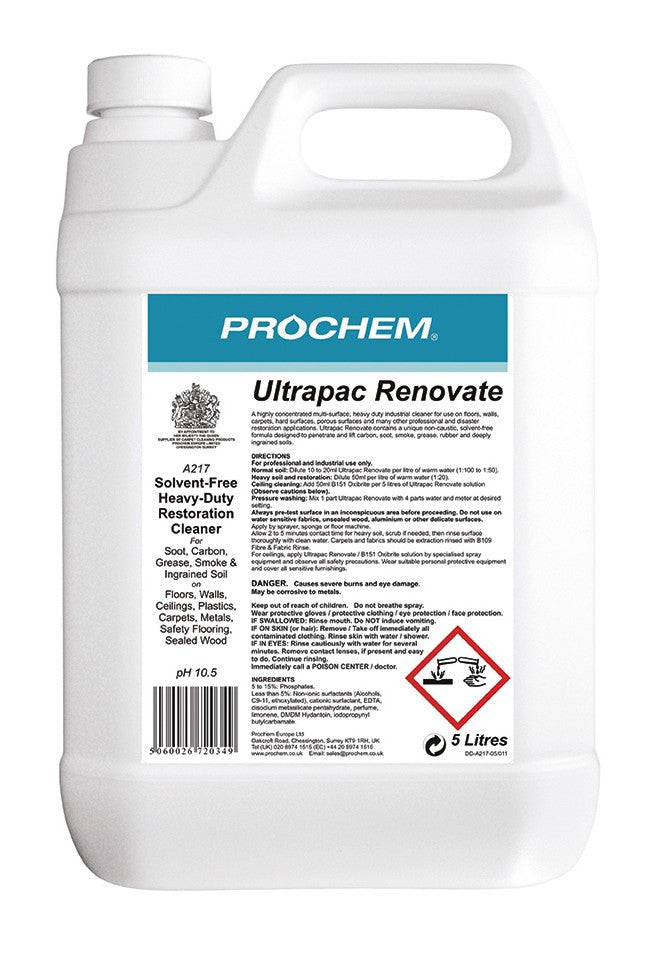 NIMBUS | Prochem A217-05 Ultrapac Renovate 5 Litre | Chemicals, Floor Maintenance, Hard Surface & Floor Maintenance Products, Multibuy, Problem Solvers, Problem Solvers & Additives, Prochem, prochem chemicals, | Prochem