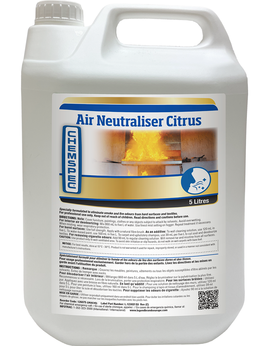 NIMBUS | Chemspec Air Neutraliser Citrus 5L UKAC45 | carpet deodoriser, Chemicals, Chemspec, Chemspec Chemicals, Chemspec Deodoriser, Chemspec deodorisers, Chemspec deodrisers, Deodoriser, Deodorisers, Legend Brands Europe, Multibuy, Smoke & Odour | CHEMSPEC