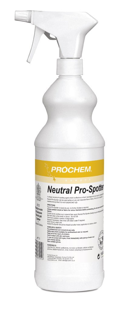 NIMBUS | Prochem B122-01 Neutral Pro-Spotter W/ Spray 1 Litre | Chemicals, Multibuy, Prochem, prochem chemicals, Spot & Stain Removers, Stain Removers, | Prochem