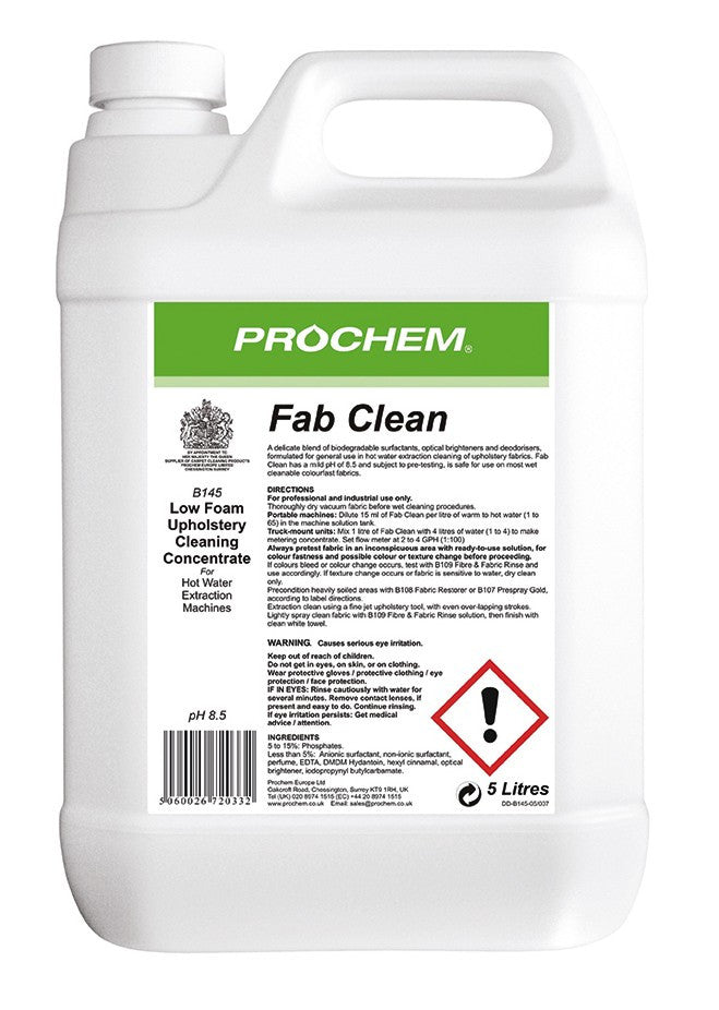 NIMBUS | Prochem B145-05 Fab Clean 5 Litre | Chemicals, Fine Fabric, Multibuy, Prochem, prochem chemicals, Upholstery & Fine Fabric Products, | Prochem