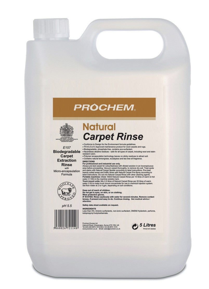 NIMBUS | Prochem E157-05 Natural Carpet Rinse 5 Litre | Chemicals, Multibuy, Natural Range, Prochem, prochem chemicals, winter sale, | Prochem