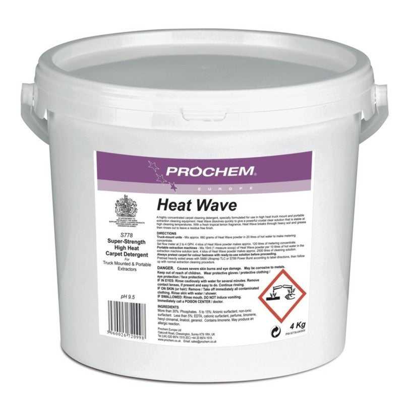 NIMBUS | Prochem S778-04 Heat Wave 4kg | Carpet Extraction Powdered Detergents, Chemicals, Extraction Powders, Multibuy, Prochem, prochem chemicals, Prochem Powders, | Prochem